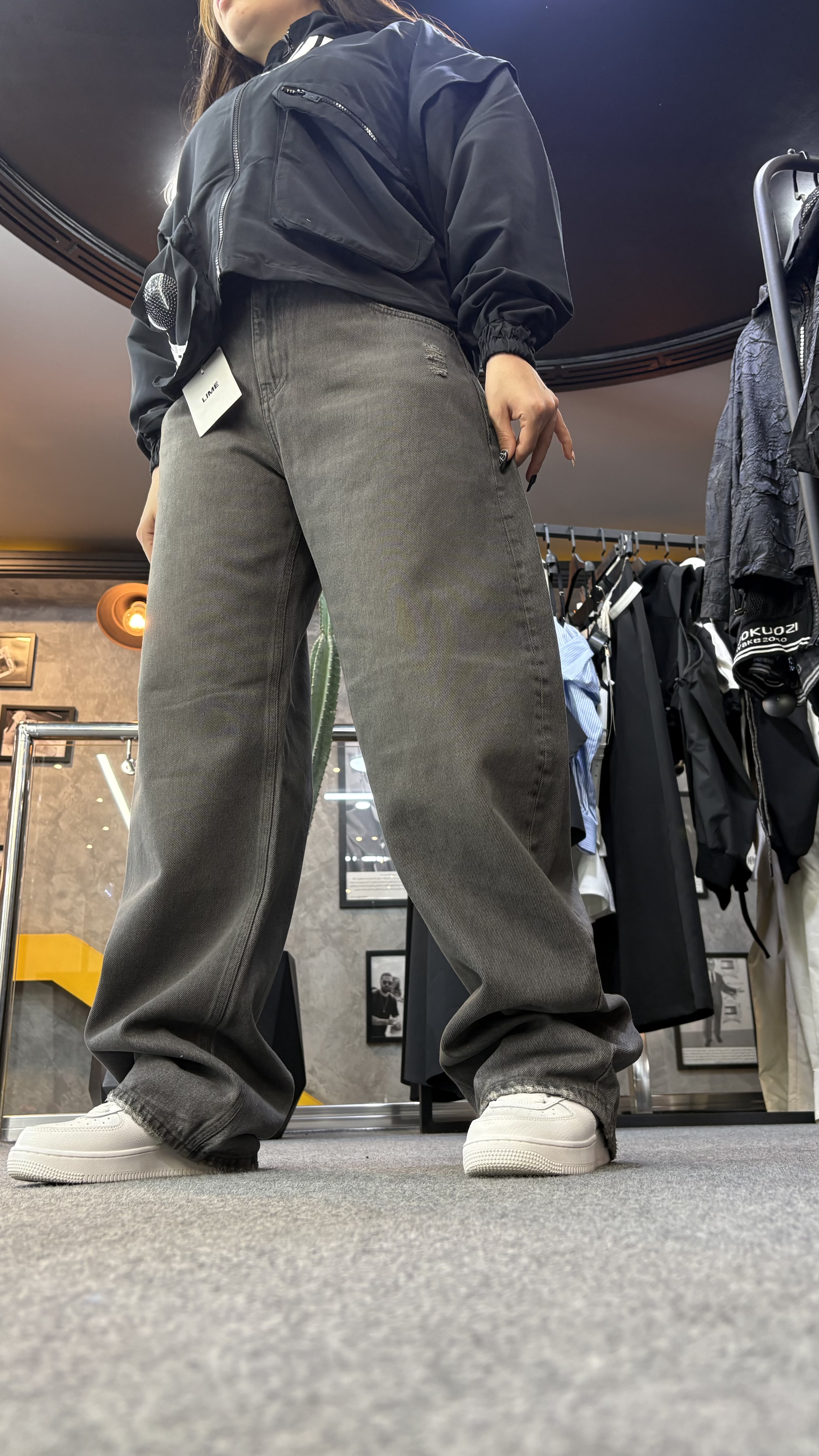 شلوار جین واید بالون موکا