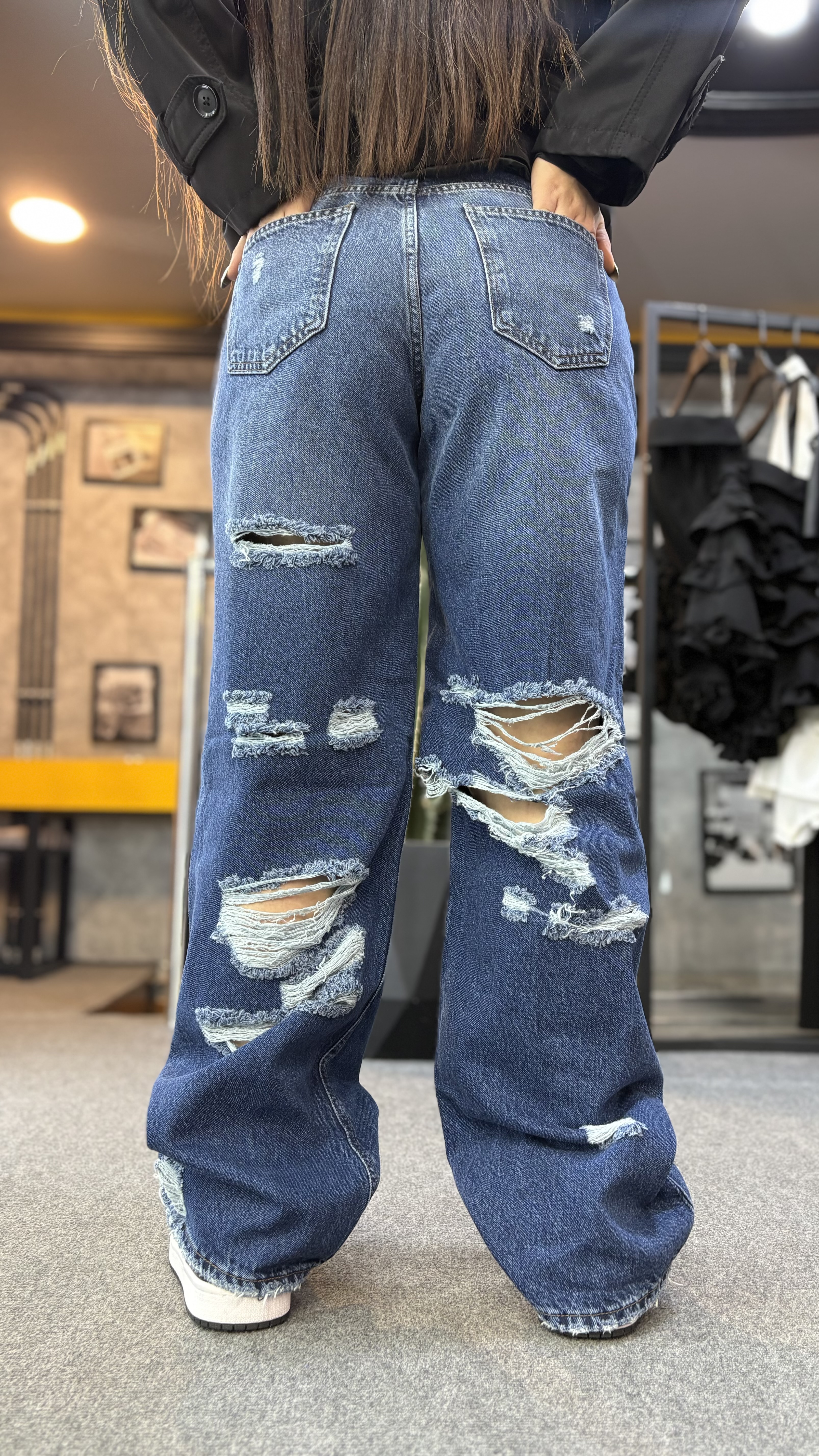 شلوار جین استریت پشت زاپ