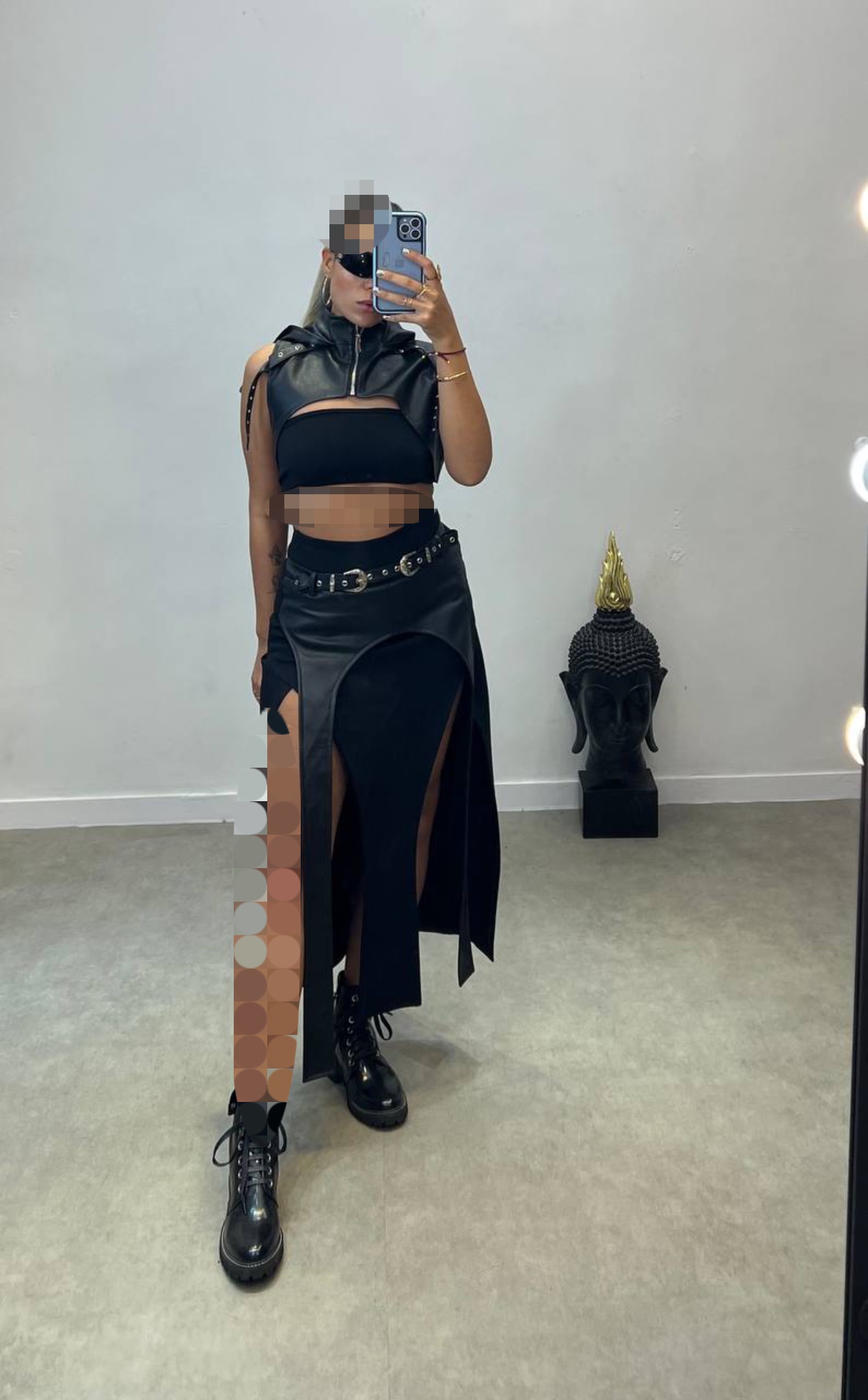 ست هودی و دامن چرم